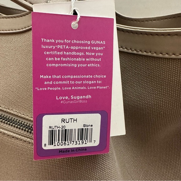 GUNAS Ruth Canvas Tote – Stone Gray – Includes Matching Pouch - Picture 5 of 16